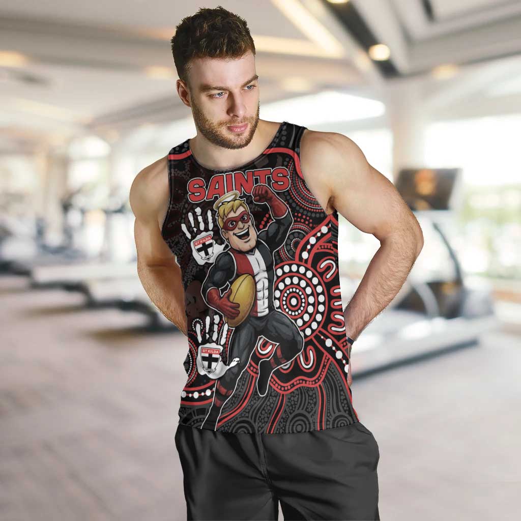 Custom Saints Football Men Tank Top Aboriginal Dot Art Pattern