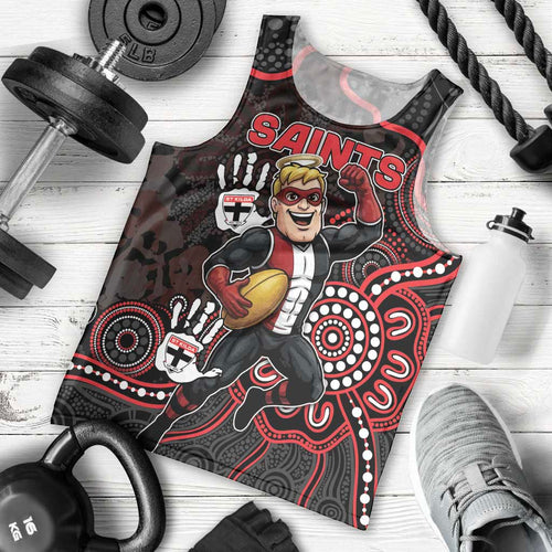 Custom Saints Football Men Tank Top Aboriginal Dot Art Pattern