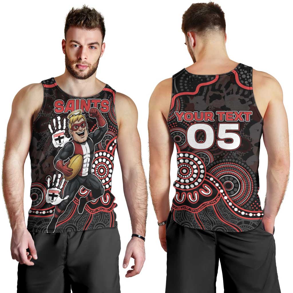Custom Saints Football Men Tank Top Aboriginal Dot Art Pattern