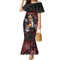 Custom Saints Football Mermaid Dress Aboriginal Dot Art Pattern