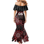 Custom Saints Football Mermaid Dress Aboriginal Dot Art Pattern