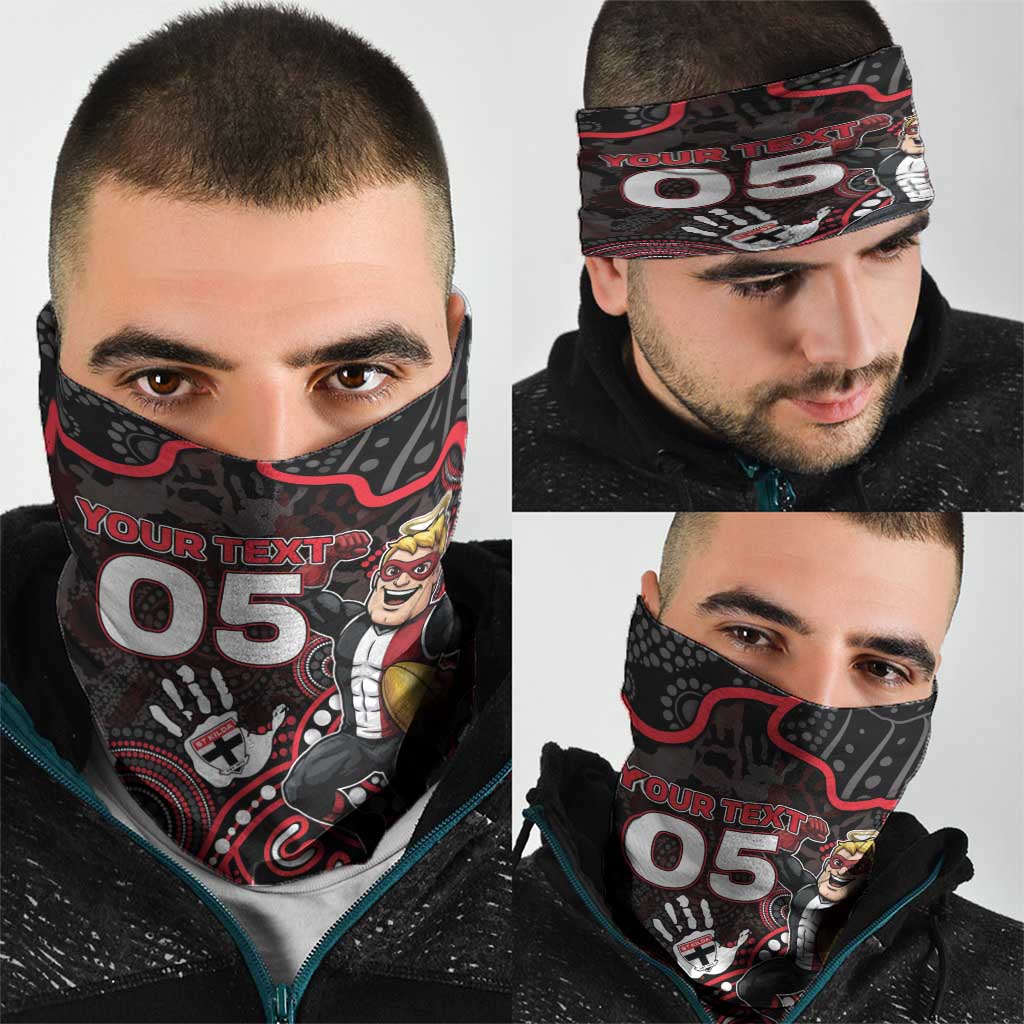 Custom Saints Football Neck Gaiter Aboriginal Dot Art Pattern