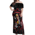 Custom Saints Football Off Shoulder Maxi Dress Aboriginal Dot Art Pattern