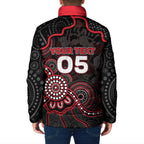 Custom Saints Football Padded Jacket Aboriginal Dot Art Pattern