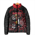 Custom Saints Football Padded Jacket Aboriginal Dot Art Pattern