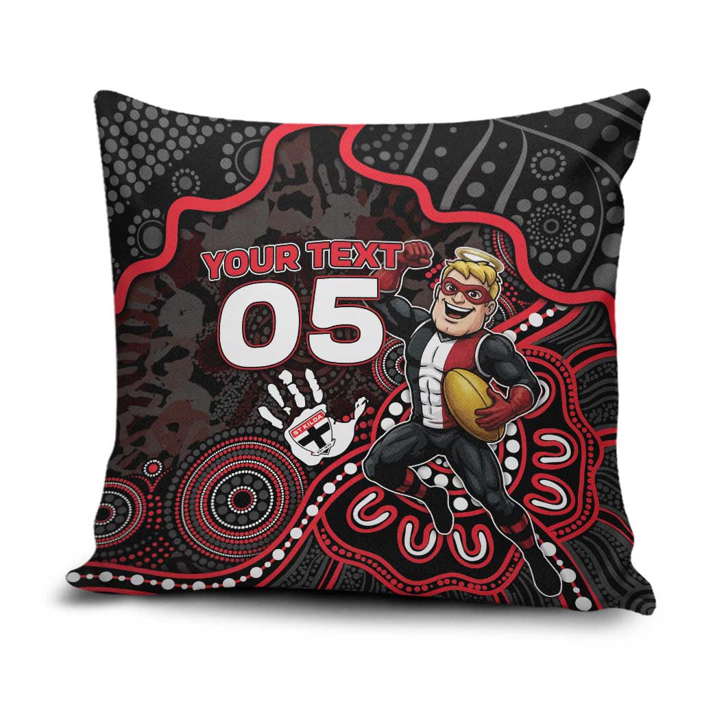 Custom Saints Football Pillow Cover Aboriginal Dot Art Pattern