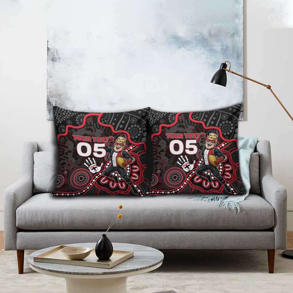 Custom Saints Football Pillow Cover Aboriginal Dot Art Pattern