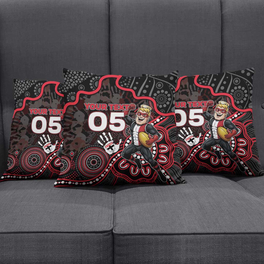 Custom Saints Football Pillow Cover Aboriginal Dot Art Pattern