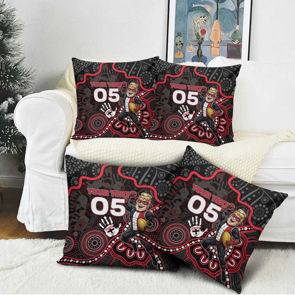 Custom Saints Football Pillow Cover Aboriginal Dot Art Pattern