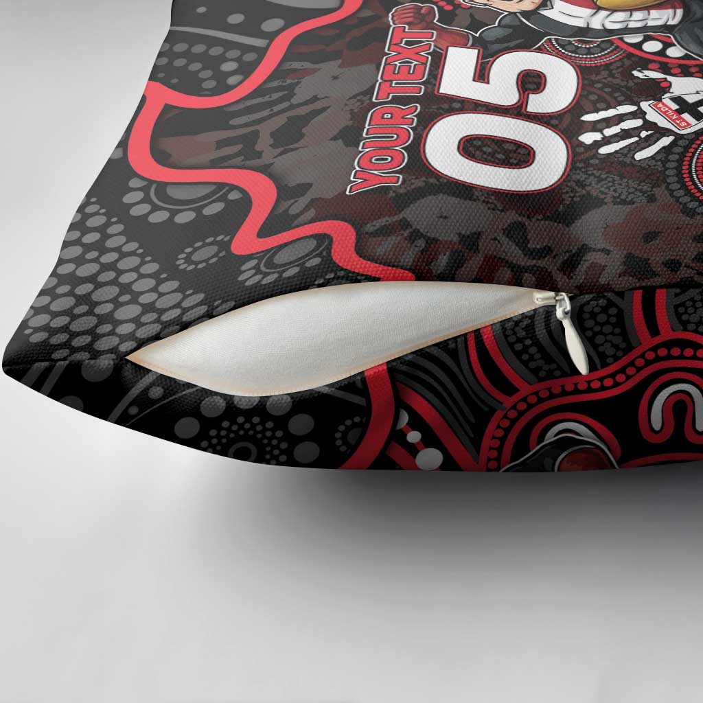 Custom Saints Football Pillow Cover Aboriginal Dot Art Pattern