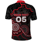Custom Saints Football Polo Shirt Aboriginal Dot Art Pattern