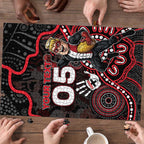 Custom Saints Football Puzzle Aboriginal Dot Art Pattern
