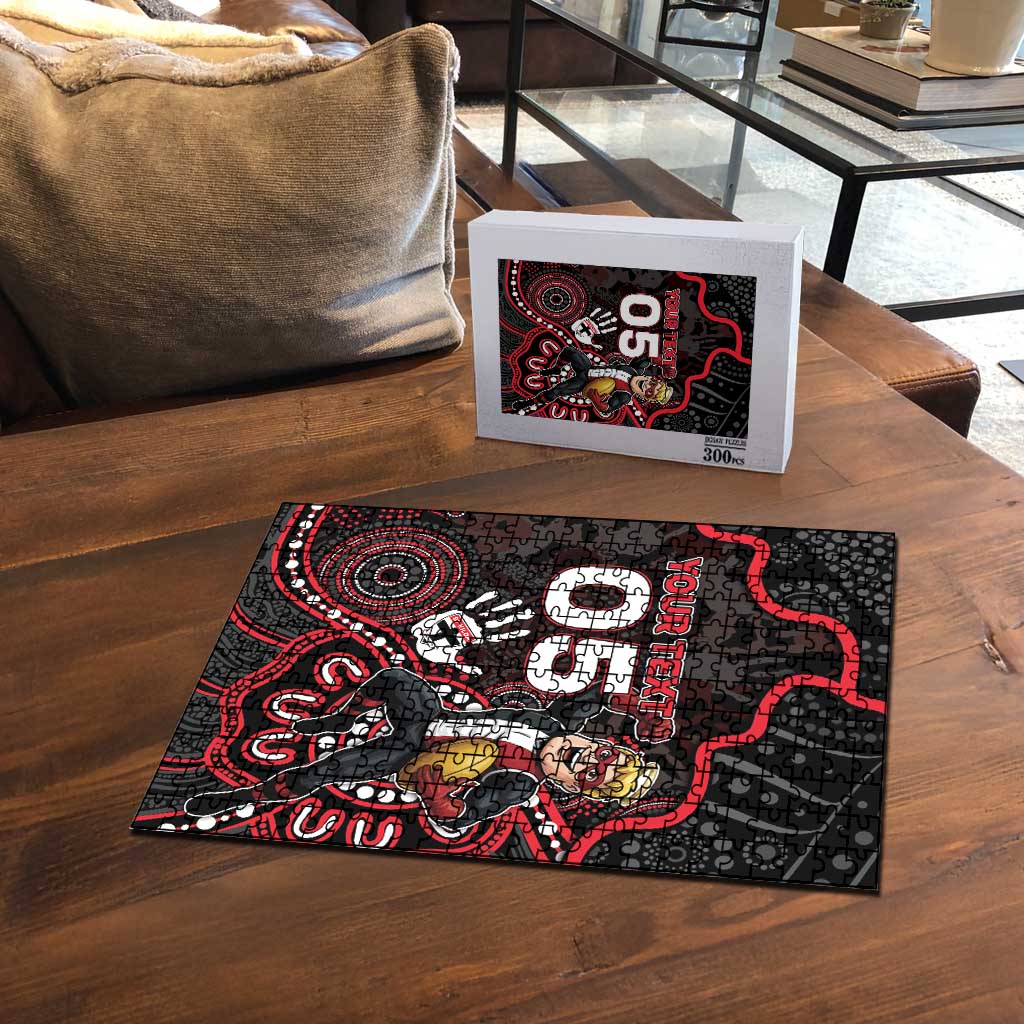 Custom Saints Football Puzzle Aboriginal Dot Art Pattern