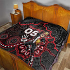 Custom Saints Football Quilt Aboriginal Dot Art Pattern