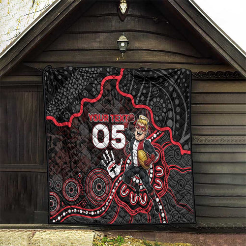 Custom Saints Football Quilt Aboriginal Dot Art Pattern