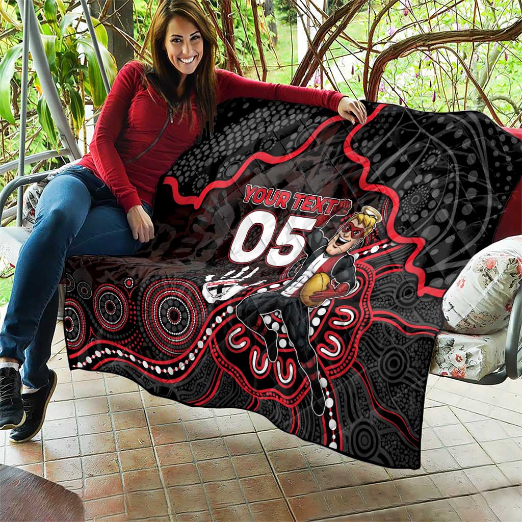 Custom Saints Football Quilt Aboriginal Dot Art Pattern