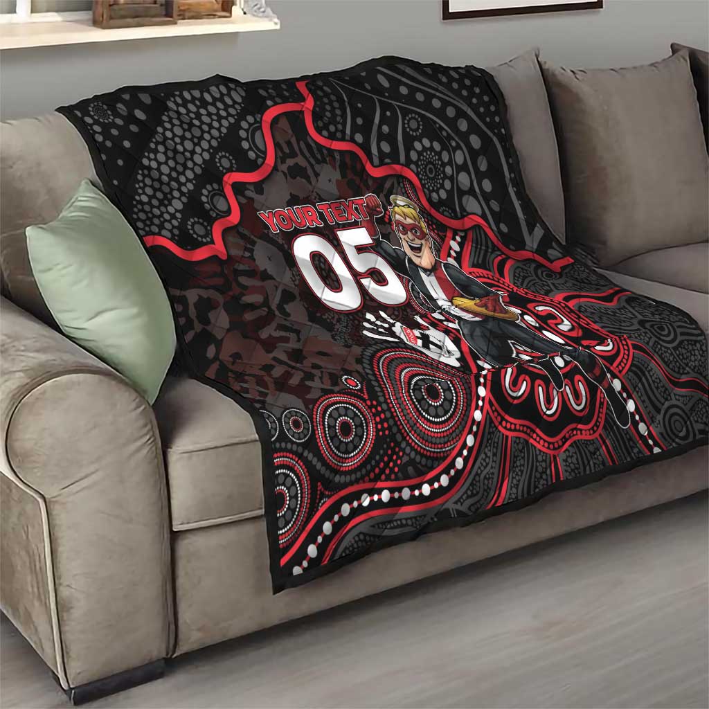 Custom Saints Football Quilt Aboriginal Dot Art Pattern