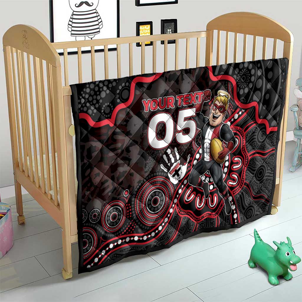 Custom Saints Football Quilt Aboriginal Dot Art Pattern