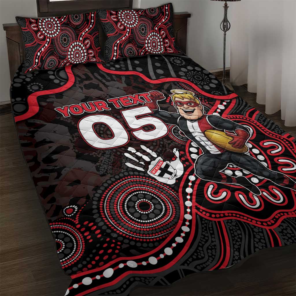 Custom Saints Football Quilt Bed Set Aboriginal Dot Art Pattern
