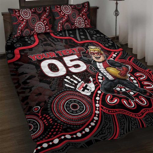 Custom Saints Football Quilt Bed Set Aboriginal Dot Art Pattern