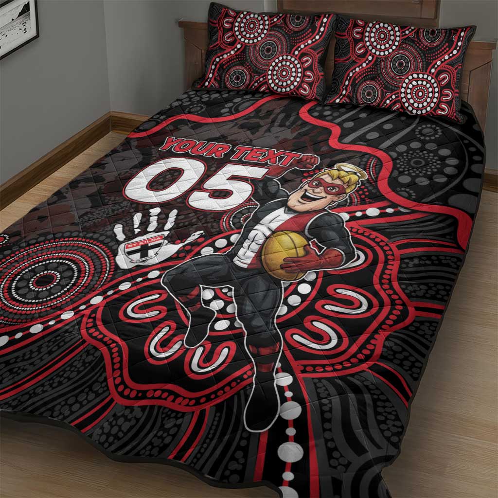Custom Saints Football Quilt Bed Set Aboriginal Dot Art Pattern