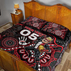 Custom Saints Football Quilt Bed Set Aboriginal Dot Art Pattern