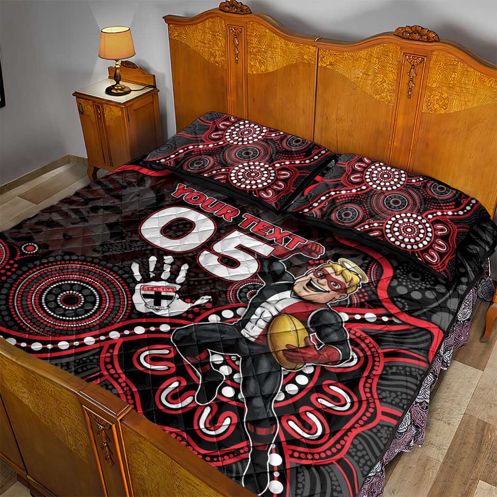 Custom Saints Football Quilt Bed Set Aboriginal Dot Art Pattern