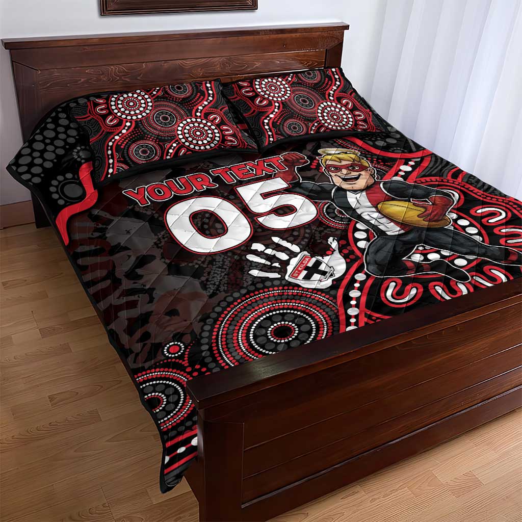 Custom Saints Football Quilt Bed Set Aboriginal Dot Art Pattern