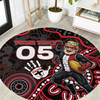 Custom Saints Football Round Carpet Aboriginal Dot Art Pattern