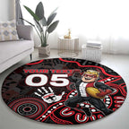 Custom Saints Football Round Carpet Aboriginal Dot Art Pattern