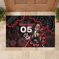 Custom Saints Football Rubber Doormat Aboriginal Dot Art Pattern