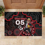 Custom Saints Football Rubber Doormat Aboriginal Dot Art Pattern
