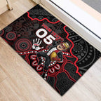 Custom Saints Football Rubber Doormat Aboriginal Dot Art Pattern