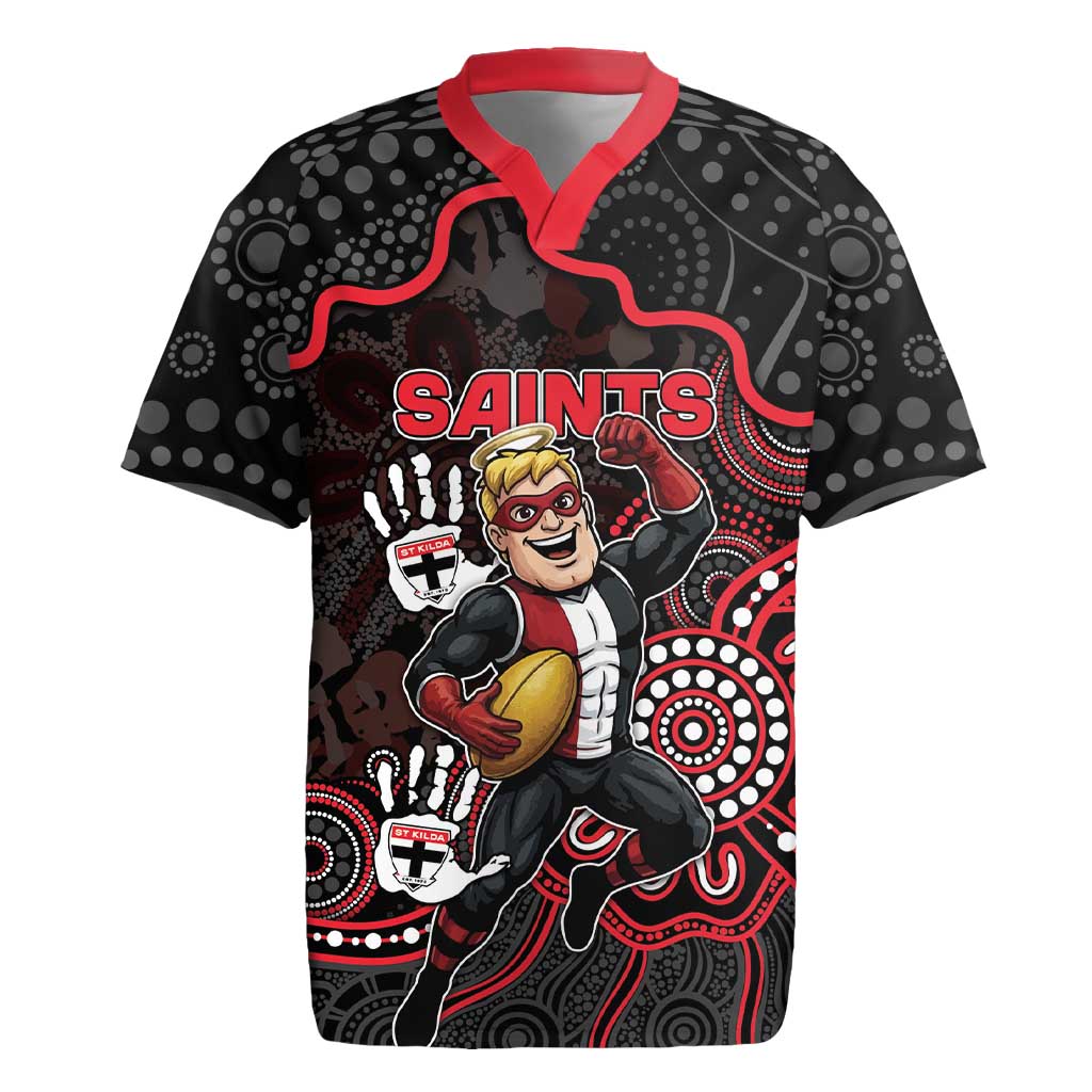 Custom Saints Football Rugby Jersey Aboriginal Dot Art Pattern