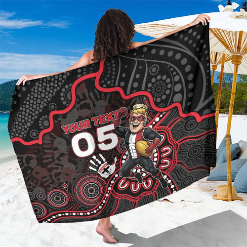 Custom Saints Football Sarong Aboriginal Dot Art Pattern