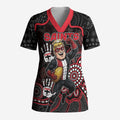 Custom Saints Football Scrub Top Aboriginal Dot Art Pattern