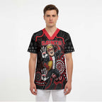 Custom Saints Football Scrub Top Aboriginal Dot Art Pattern