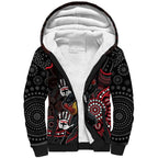 Custom Saints Football Sherpa Hoodie Aboriginal Dot Art Pattern
