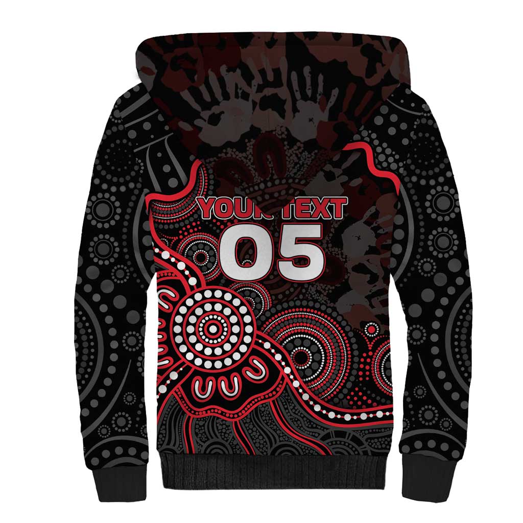 Custom Saints Football Sherpa Hoodie Aboriginal Dot Art Pattern