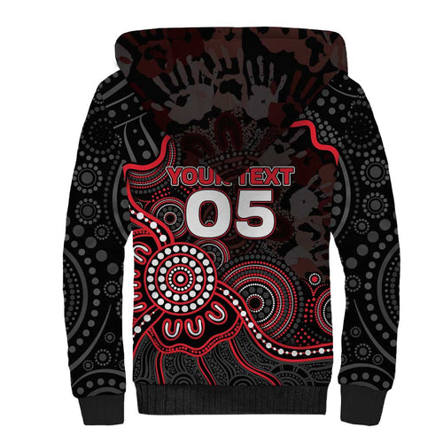 Custom Saints Football Sherpa Hoodie Aboriginal Dot Art Pattern