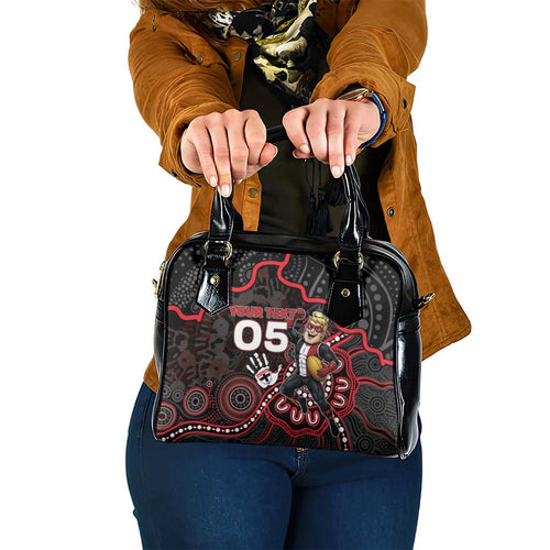 Custom Saints Football Shoulder Handbag Aboriginal Dot Art Pattern