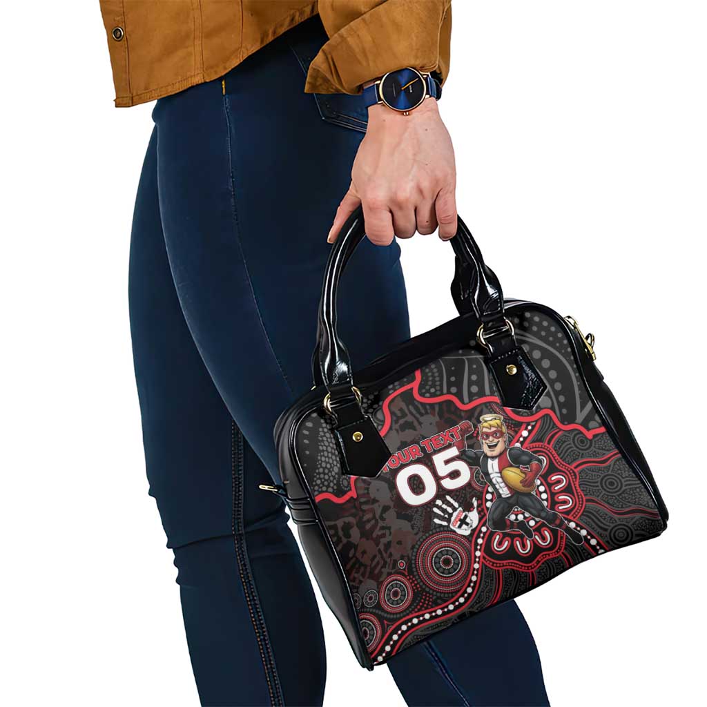 Custom Saints Football Shoulder Handbag Aboriginal Dot Art Pattern
