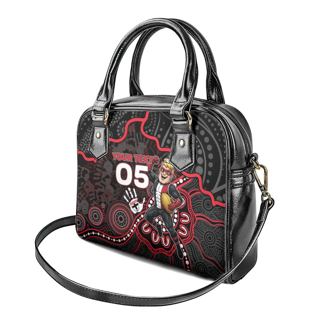 Custom Saints Football Shoulder Handbag Aboriginal Dot Art Pattern