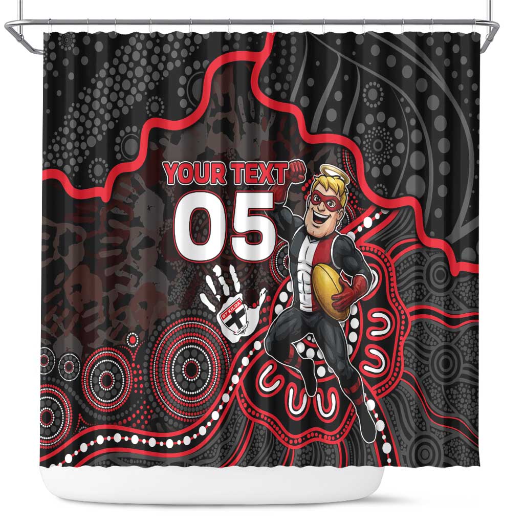 Custom Saints Football Shower Curtain Aboriginal Dot Art Pattern