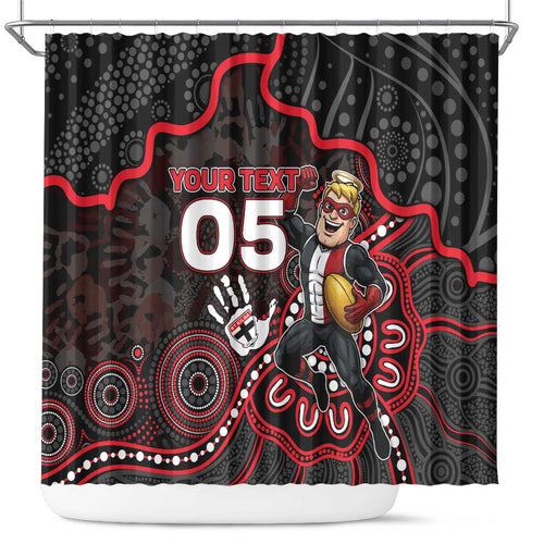 Custom Saints Football Shower Curtain Aboriginal Dot Art Pattern
