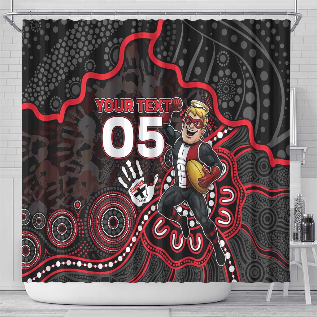 Custom Saints Football Shower Curtain Aboriginal Dot Art Pattern