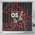 Custom Saints Football Shower Curtain Aboriginal Dot Art Pattern