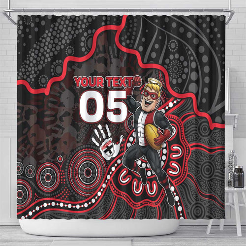 Custom Saints Football Shower Curtain Aboriginal Dot Art Pattern