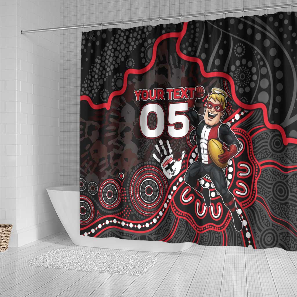Custom Saints Football Shower Curtain Aboriginal Dot Art Pattern