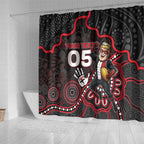Custom Saints Football Shower Curtain Aboriginal Dot Art Pattern